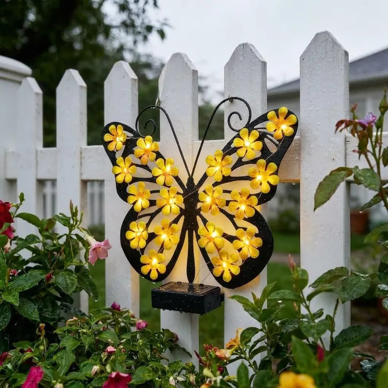 Enchanting Solar-Powered Metal Butterfly Garden Light