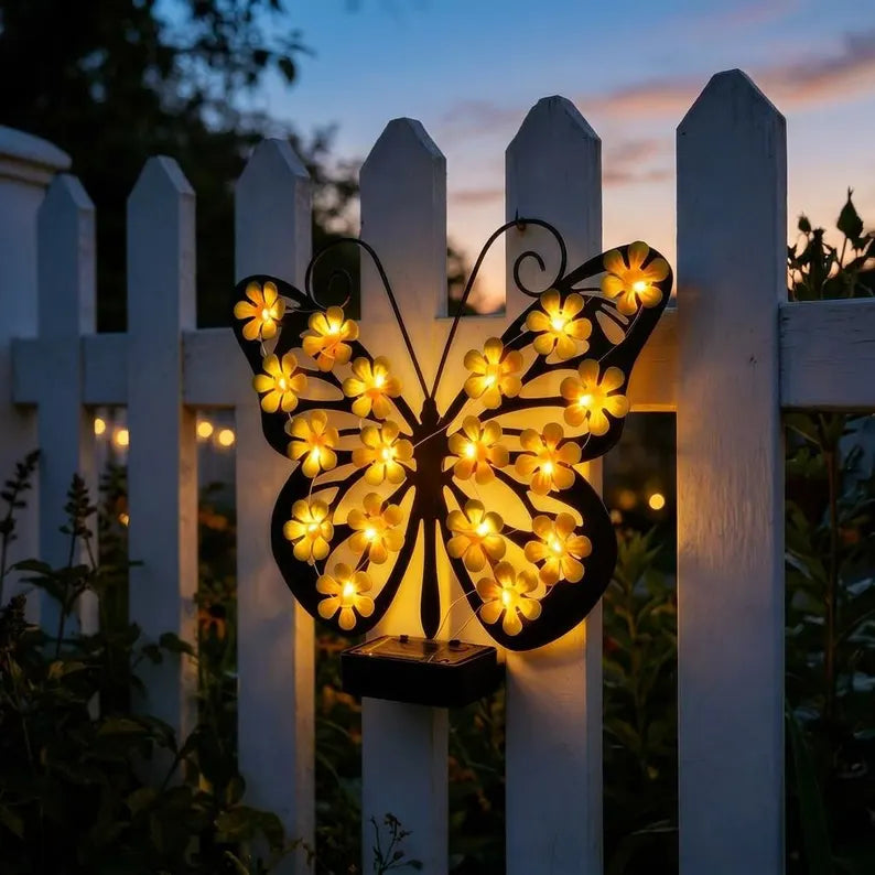 Enchanting Solar-Powered Metal Butterfly Garden Light