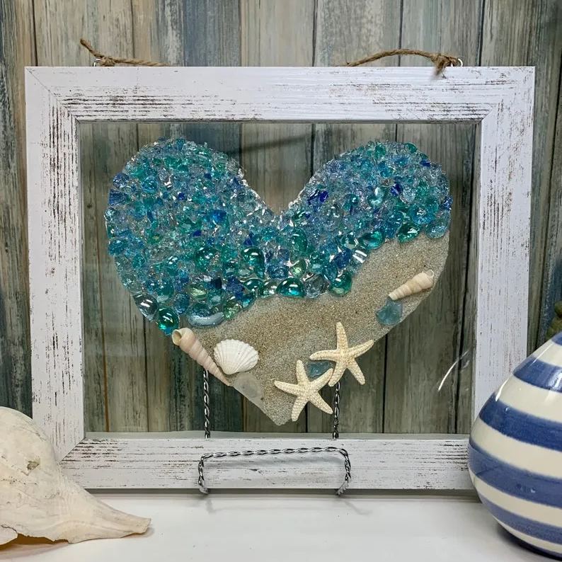 Sea Glass Heart Artwork