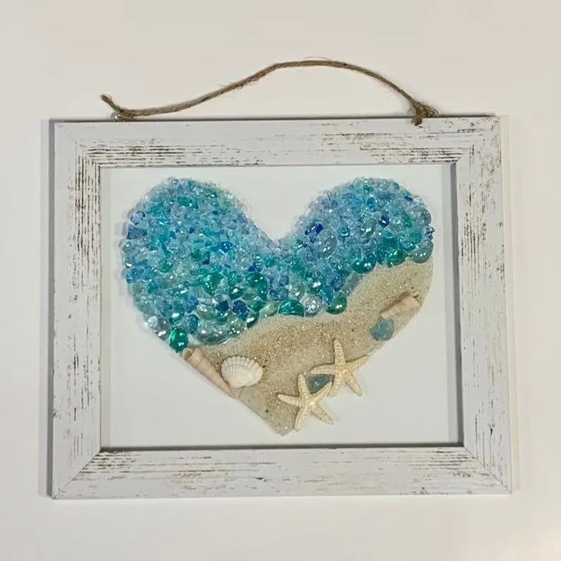 Sea Glass Heart Artwork