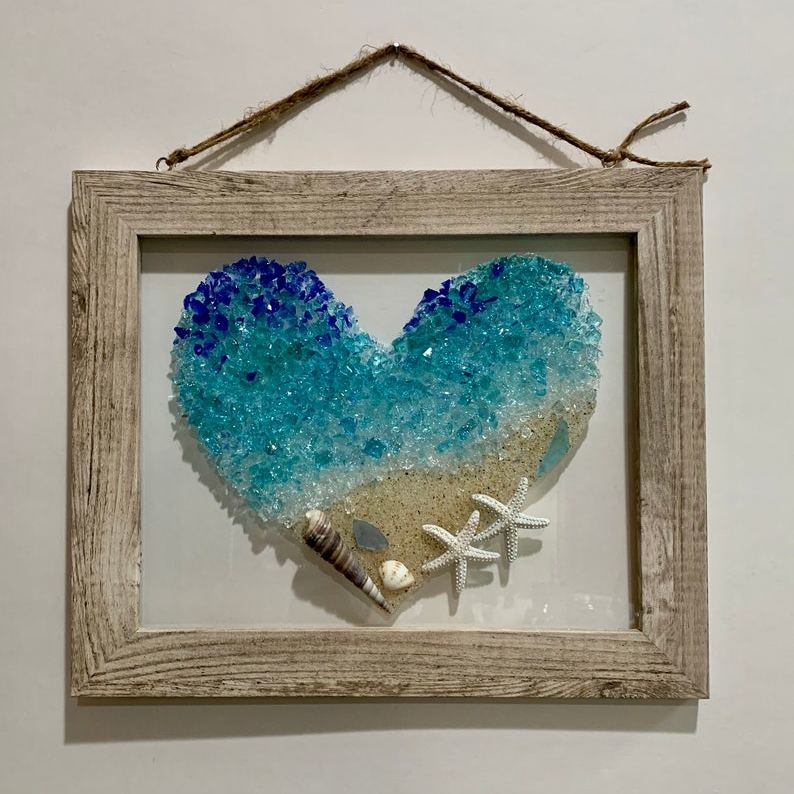 Sea Glass Heart Artwork