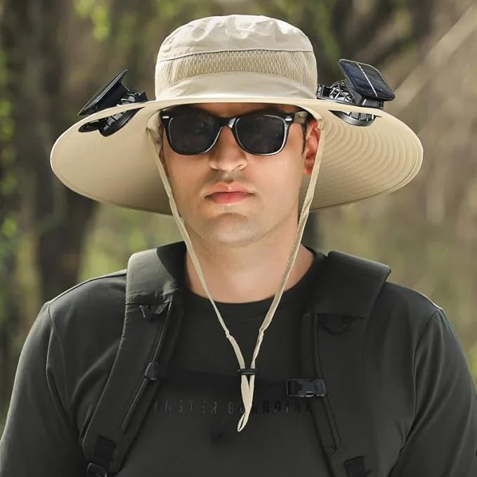 Unisex Breezy Solar Fan Hat (Adjustable 22"-25")