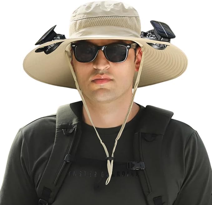Unisex Breezy Solar Fan Hat (Adjustable 22"-25")