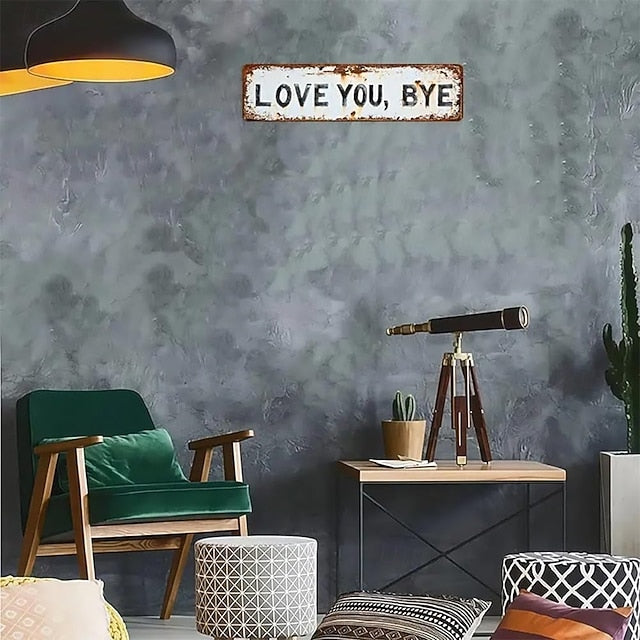 Love You, Bye – Vintage Metal Wall Sign