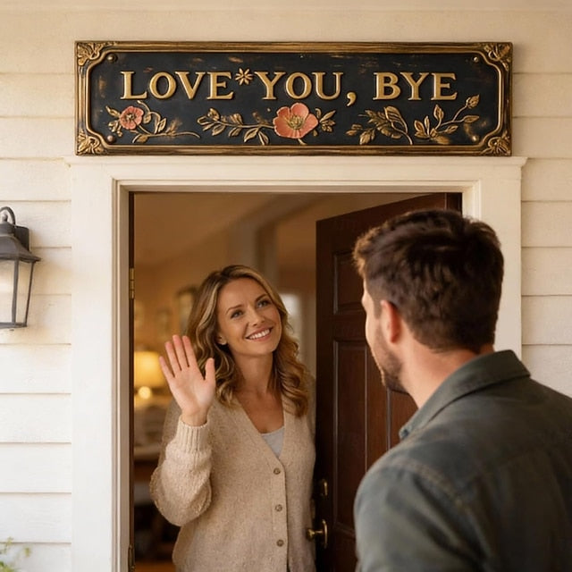 Love You, Bye – Vintage Metal Wall Sign