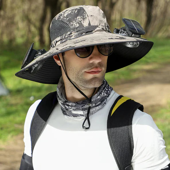 Unisex Breezy Solar Fan Hat (Adjustable 22"-25")