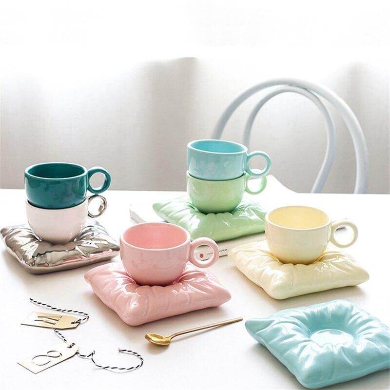 Ensemble de tasses à café en céramique Lazy House
