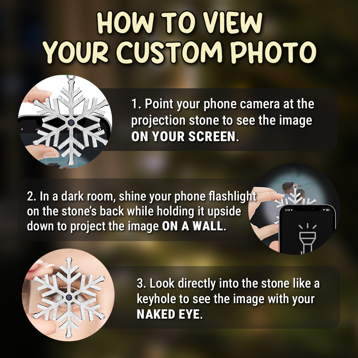 I Never Walk Alone - Personalized Custom Photo Snowflake Projection Ornament