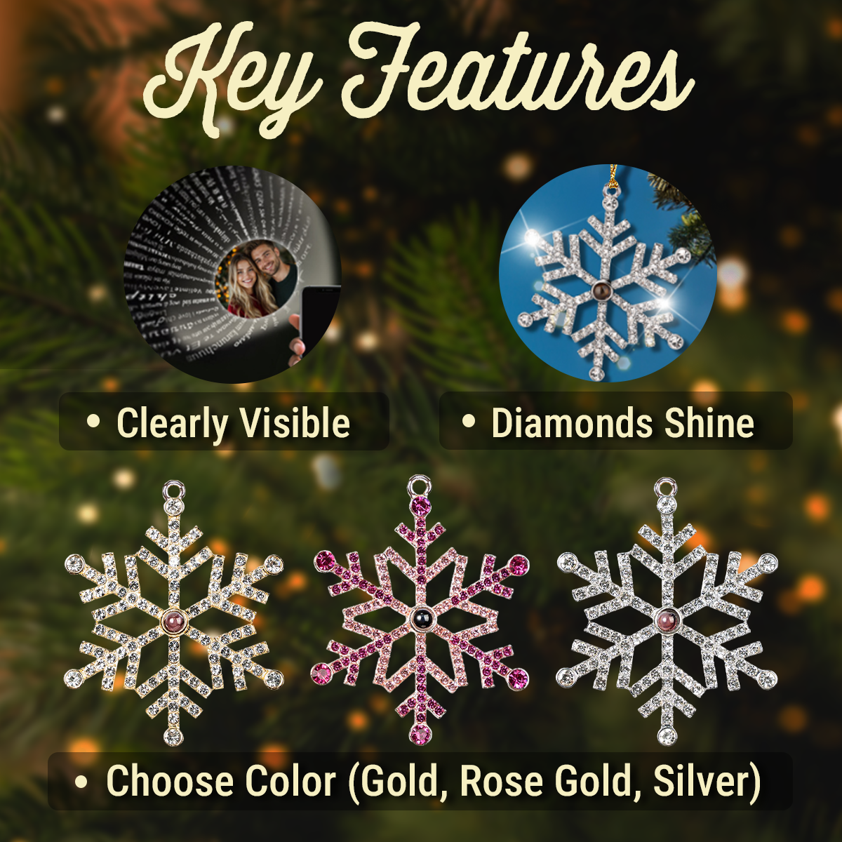 I Never Walk Alone - Personalized Custom Photo Snowflake Projection Ornament