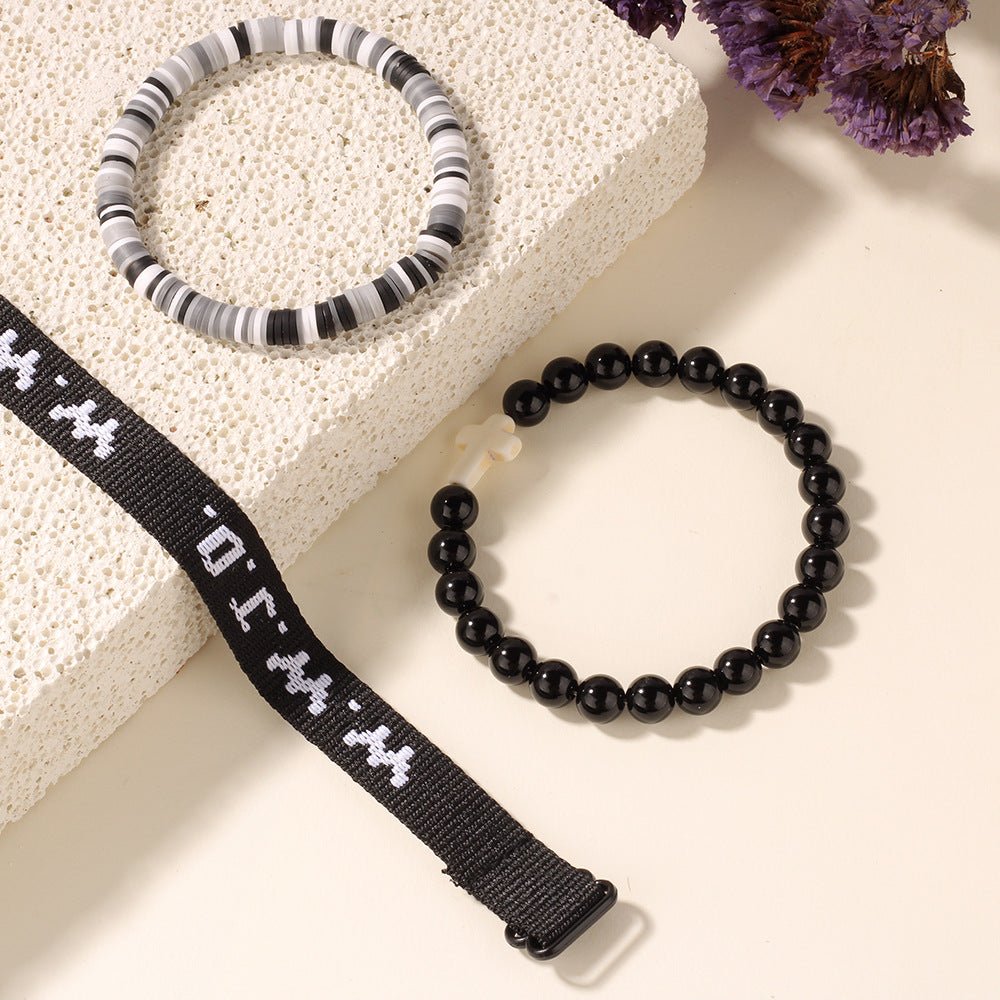 Cross Three-Piece Bracelet Woven Bracelet