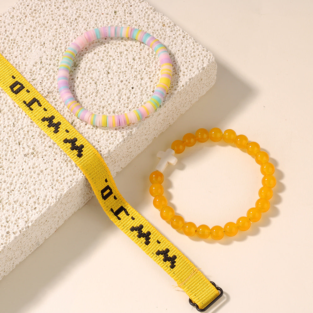 Cross Three-Piece Bracelet Woven Bracelet