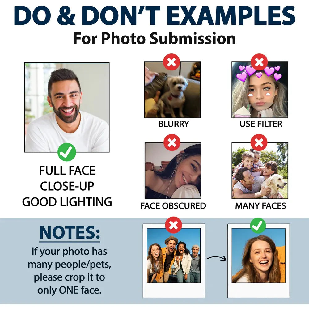 Custom Photo Funny Face Cut Kids Dogs Cats - Personalized Acrylic Car Vent Clip