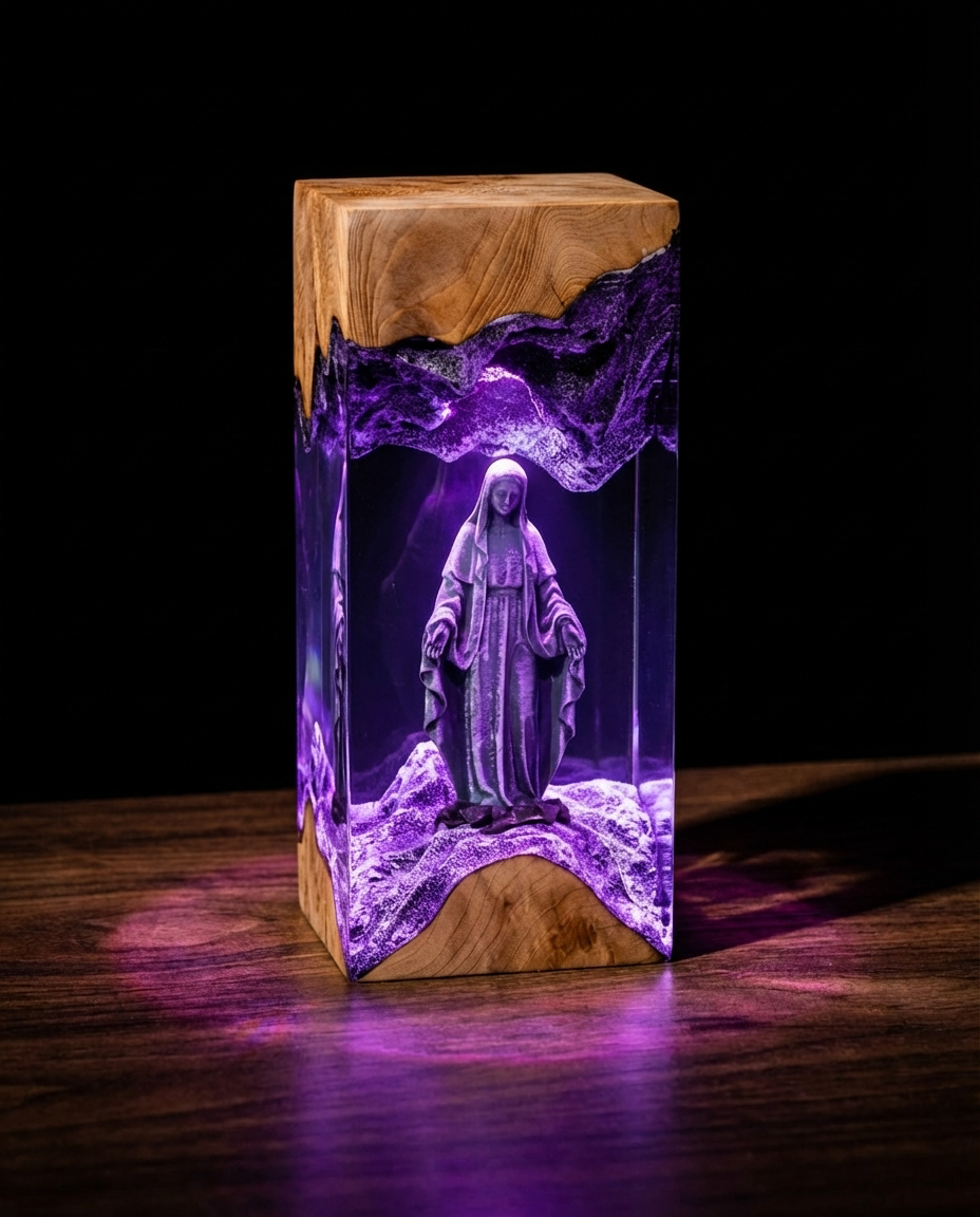 Handcrafted Holy Grace Resin Art Lamp