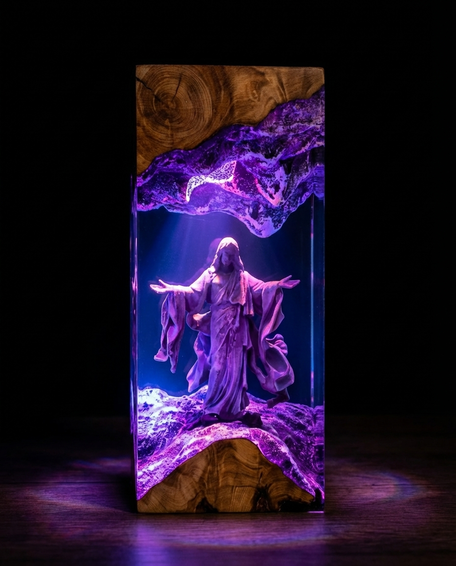 Handcrafted Holy Grace Resin Art Lamp
