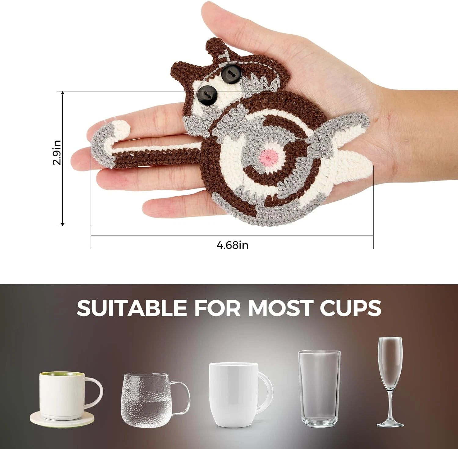 Sous-verre | Cadeaux pour amoureux des chats, sous-verres tissés créatifs et amusants, tasses à café mignonnes