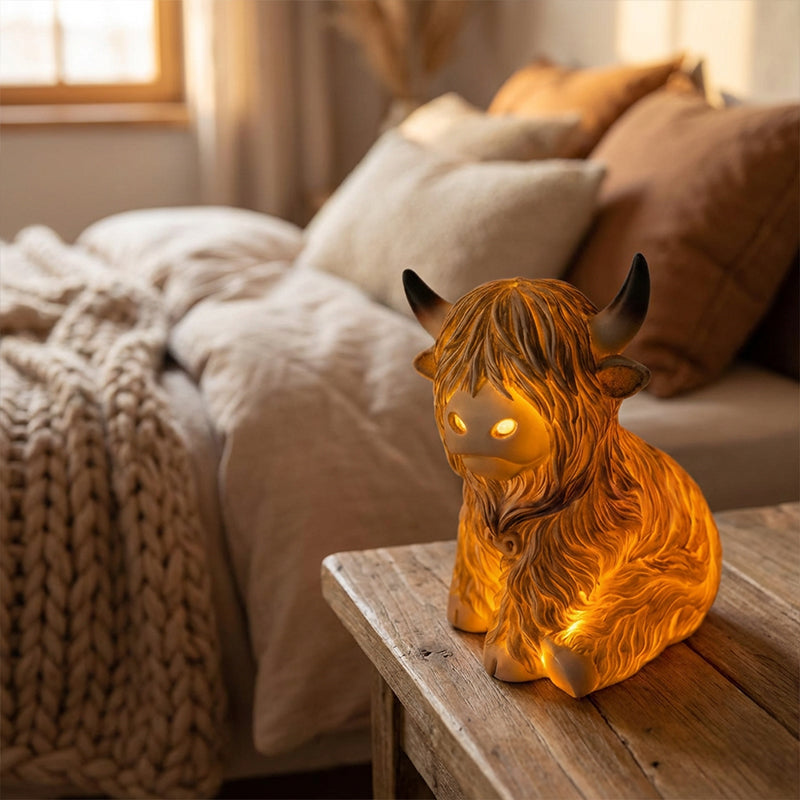 🐮 The Cozy Highland Glow: Highland Cattle Lamp