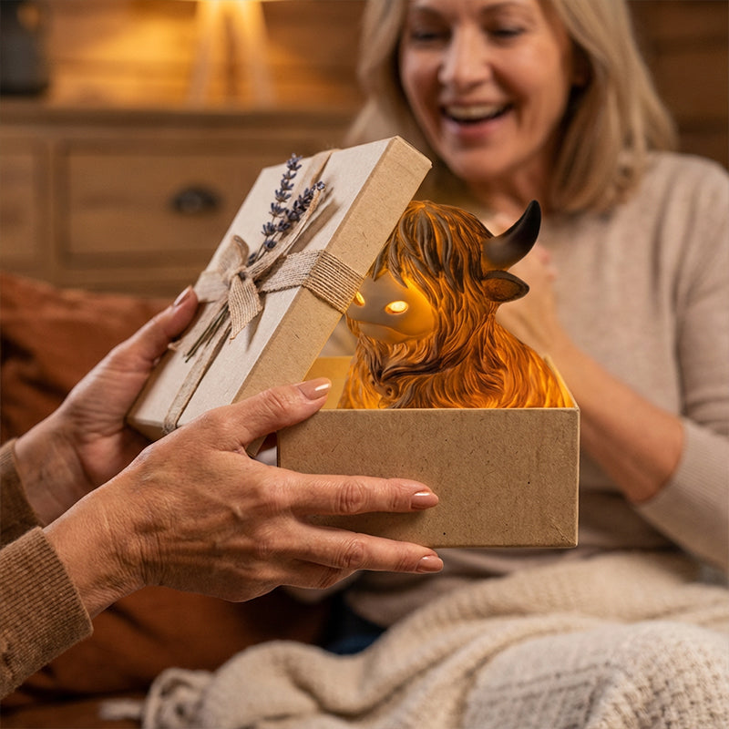 🐮 The Cozy Highland Glow: Highland Cattle Lamp