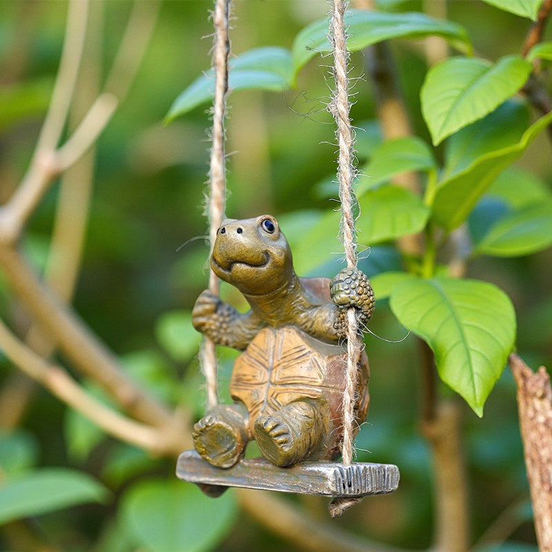Turtle Swing Hanging Ornament – Charming Outdoor Garden Decor