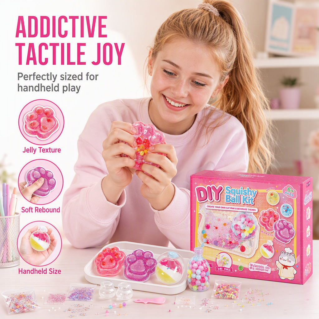 DIY Cat Paw Squishy Kit – Creative Sensory Toy for Stress Relief