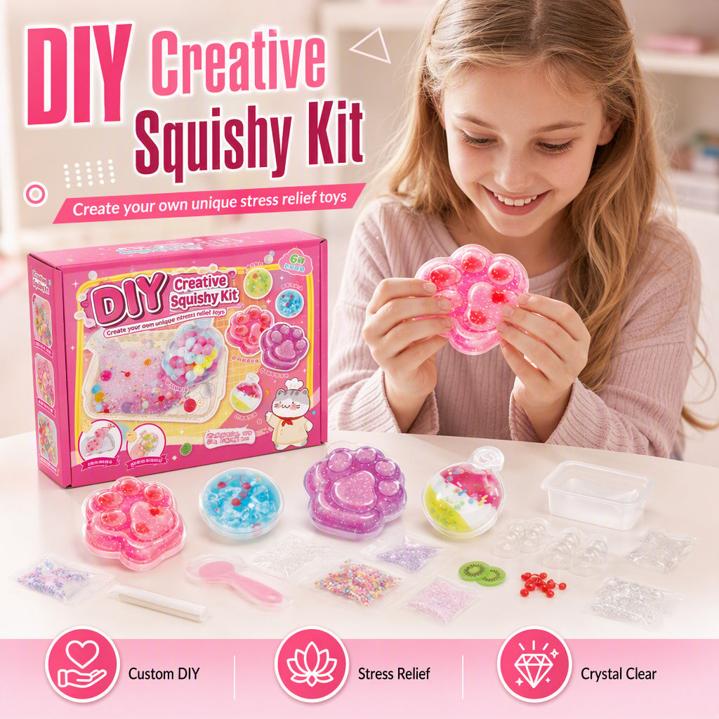 DIY Cat Paw Squishy Kit – Creative Sensory Toy for Stress Relief