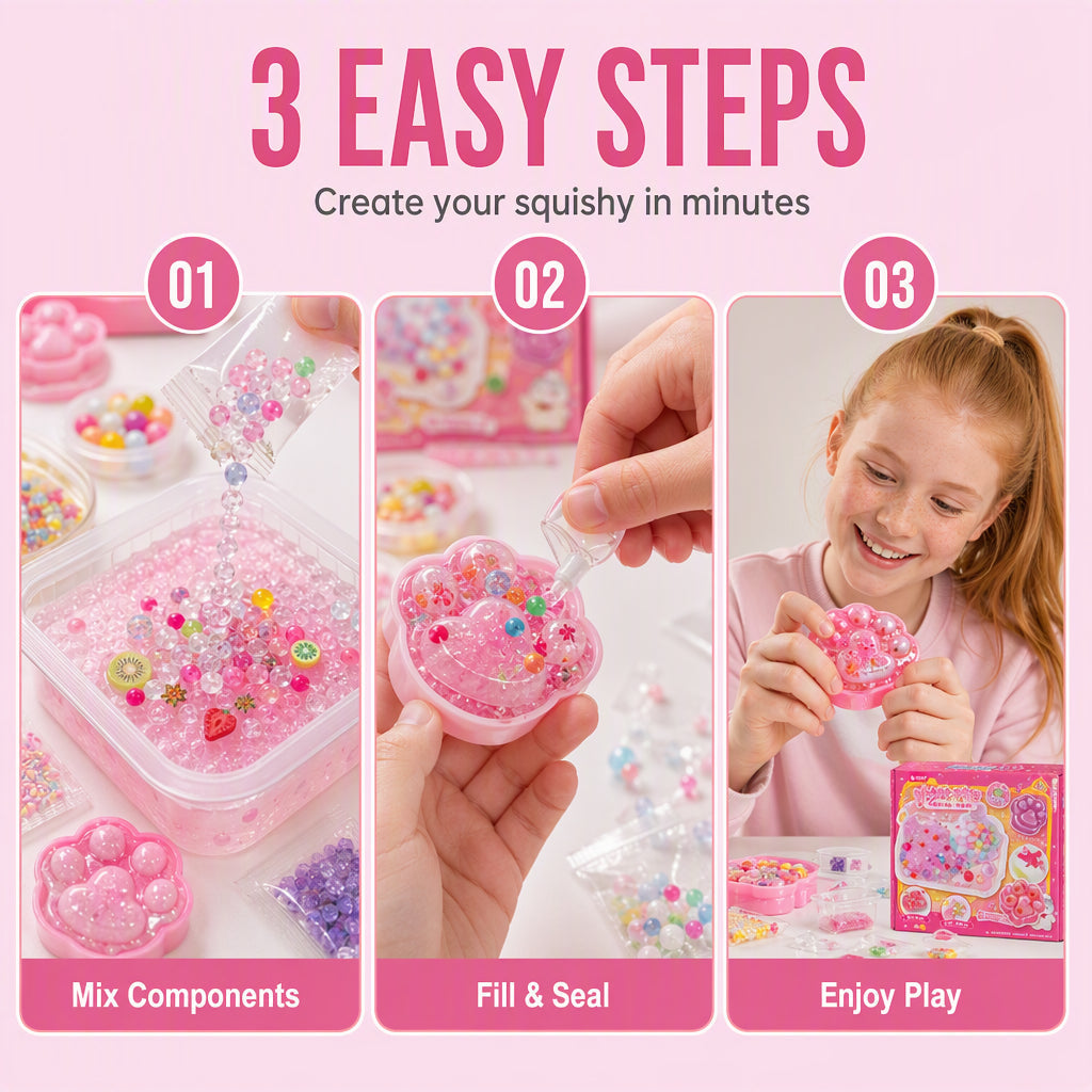 DIY Cat Paw Squishy Kit – Creative Sensory Toy for Stress Relief