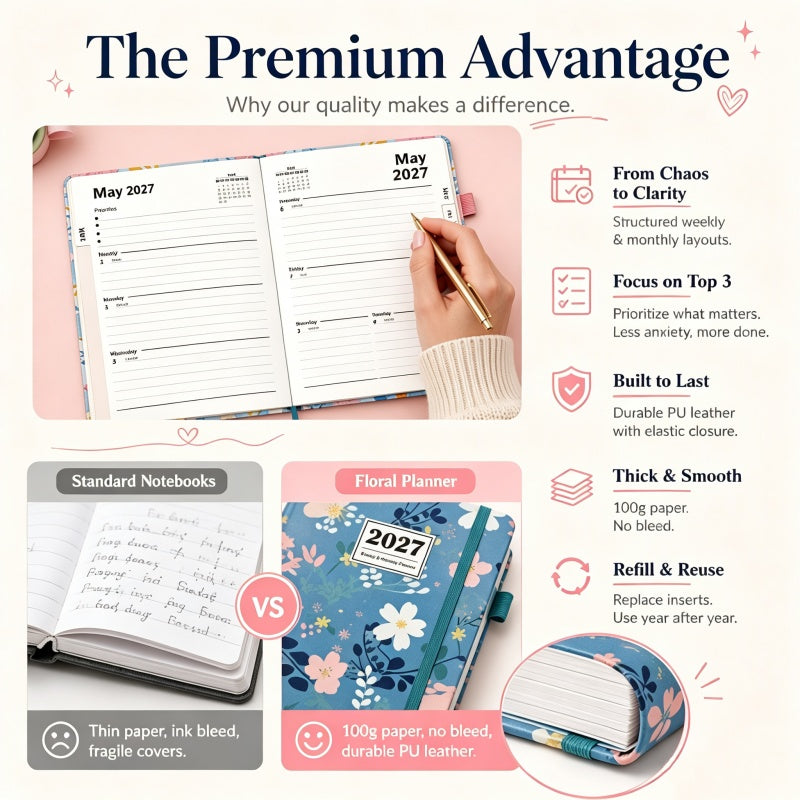Elegant Floral 2027 Year Weekly Planner