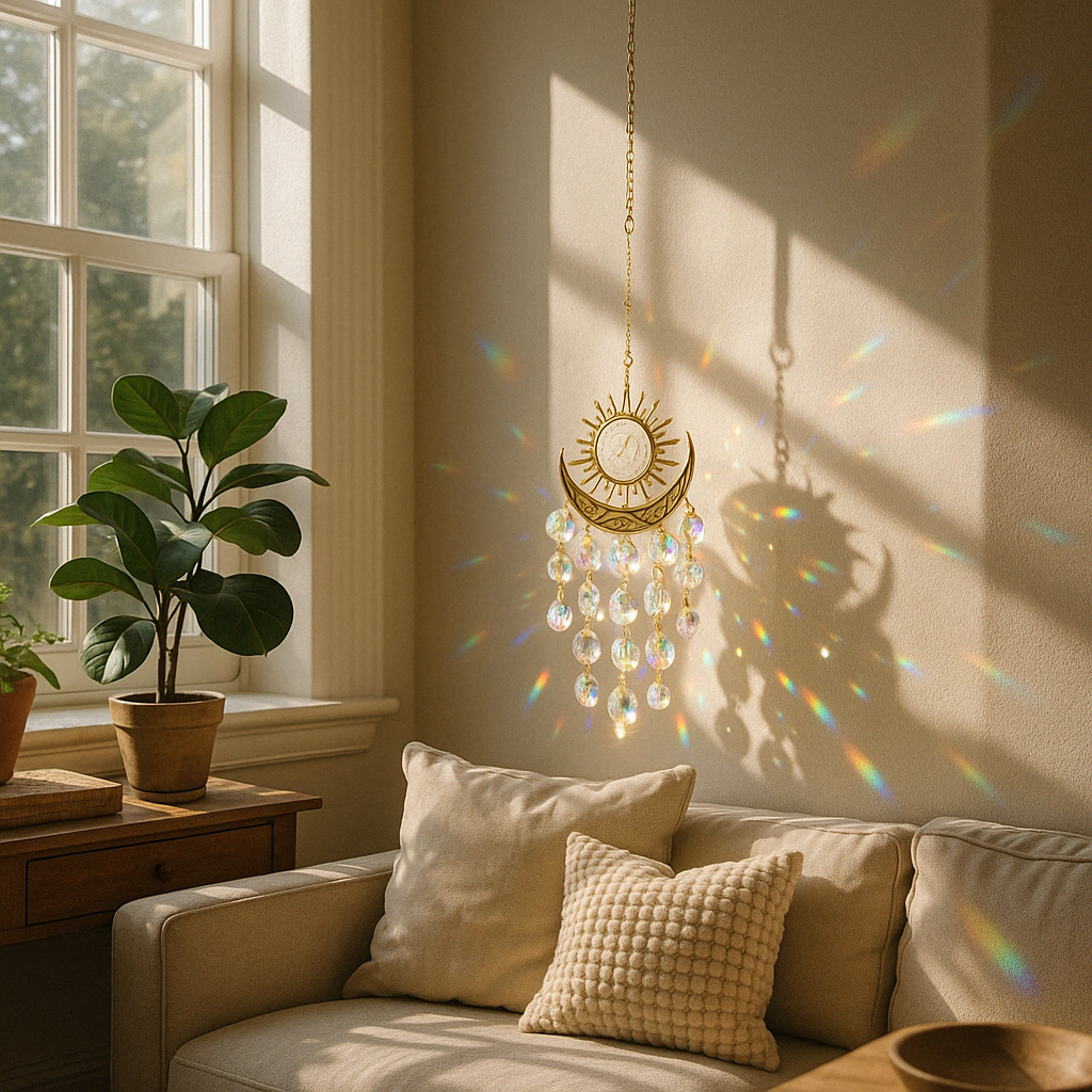 Capteur de soleil prisme quartz clair de lune radieux